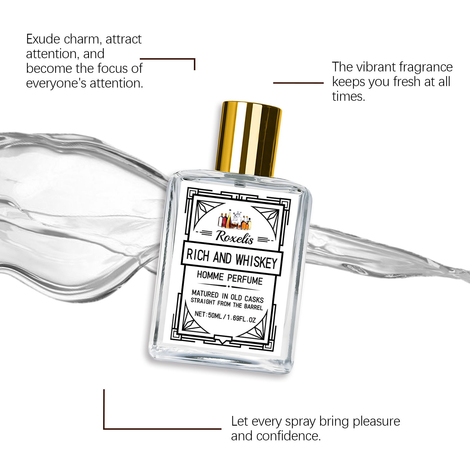 Roxelis 50ml Charm Whisky Parf - Perfume Fragrance Dupe ulasan dan harga